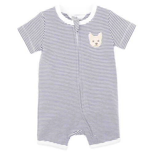 B&eacute;b&eacute; Alexi Stripe SS Zip Romper
